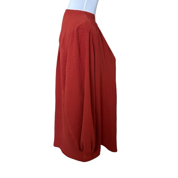 Entro Women's Split Neck Top 3/4 Sleeves Rust Size Large - Picture 4 of 10